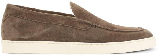 26SS 브루넬로 쿠치넬리 로퍼 스타일 셰브런 패턴 스웨이드 스니커즈 MZUHVSP335C7959BROWN DIVERS