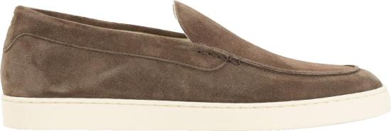 26SS 브루넬로 쿠치넬리 로퍼 스타일 셰브런 패턴 스웨이드 스니커즈 MZUHVSP335C7959BROWN DIVERS - BRUNELLO CUCINELLI