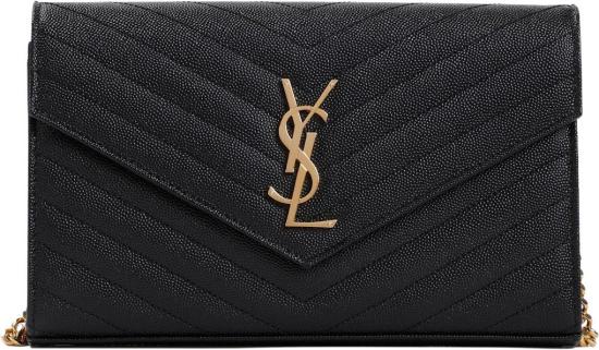 26SS 생로랑 레더 카산드라 체인 월렛 377828BOW011000NERO DIVERS - SAINT LAURENT