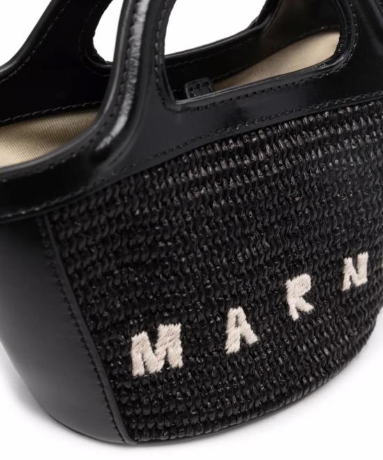 26SS 마르니 레더 & 라피아 트로피컬리아 마이크로백 BMMP0067Q0P386000N99BLACK - MARNI