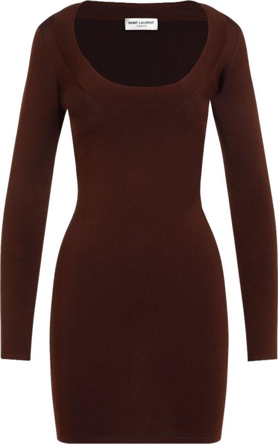 25FW 생로랑 숏 원피스 782641Y76EO2020CHOCOLAT DIVERS - SAINT LAURENT