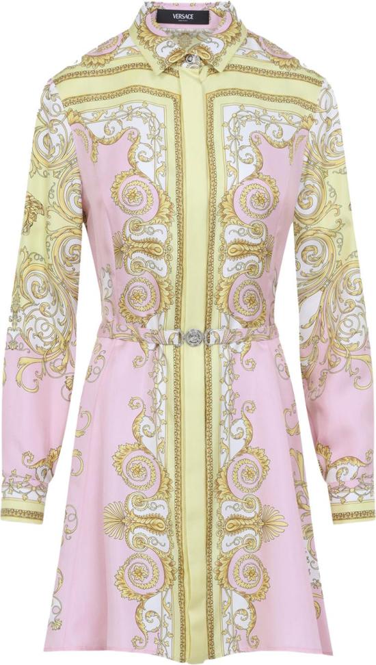 26SS 베르사체 숏 원피스 10189331A171655Y590PALEYELLOWROSEQUARTZ DIVERS - VERSACE