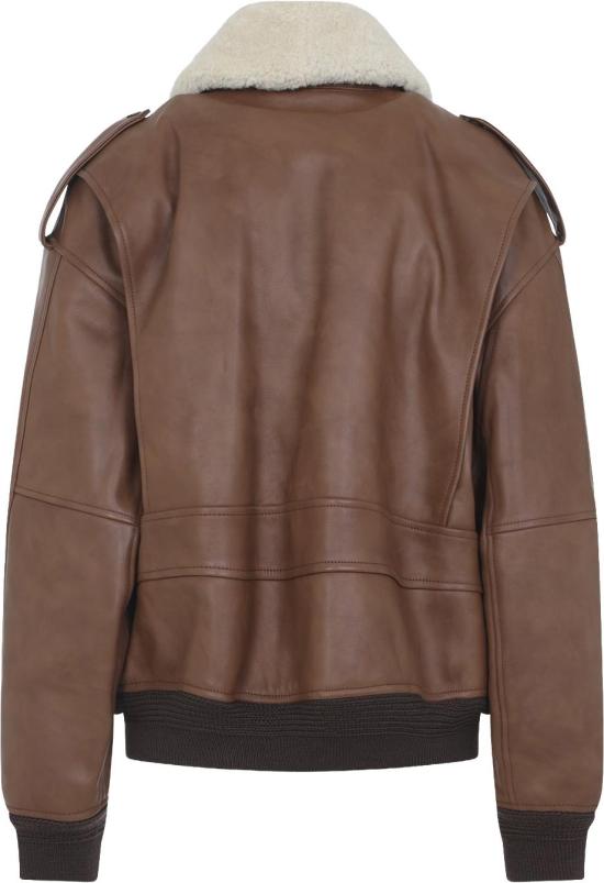 26SS 생로랑 시어링 칼라 가죽 봄버 자켓 843525YCTE22146MARRONTERRACOTTA DIVERS - SAINT LAURENT