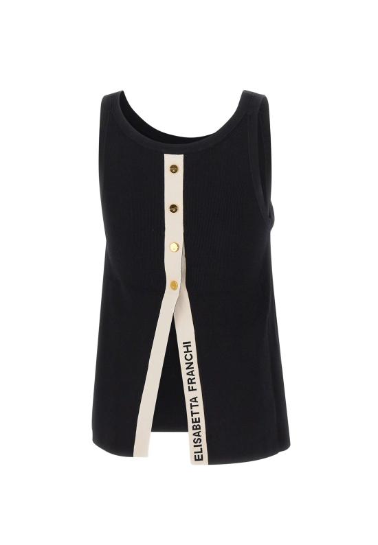 26SS 엘리자베타프랜치 민소매 티셔츠 TK72S61E2 685 BLACK - ELISABETTA FRANCHI