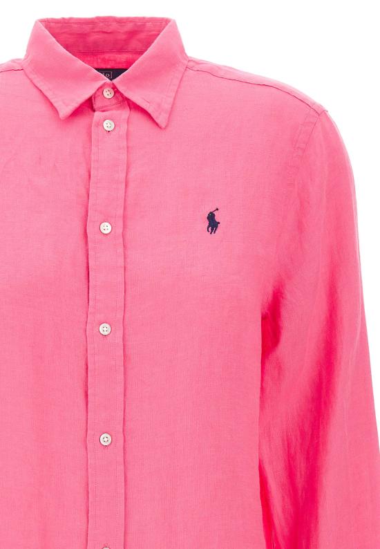 26SS 폴로 랄프로렌 포니 자수 리넨 셔츠 (211970730009) 211970730 504 PINK - POLO RALPH LAUREN