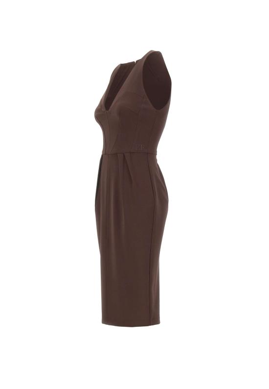 26SS 엘리자베타프랜치 미디 원피스 AB94162E2 644 BROWN - ELISABETTA FRANCHI