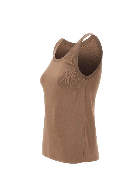 26SS 엘리자베타프랜치 민소매 티셔츠 TK72S61E2 727 BROWN - ELISABETTA FRANCHI