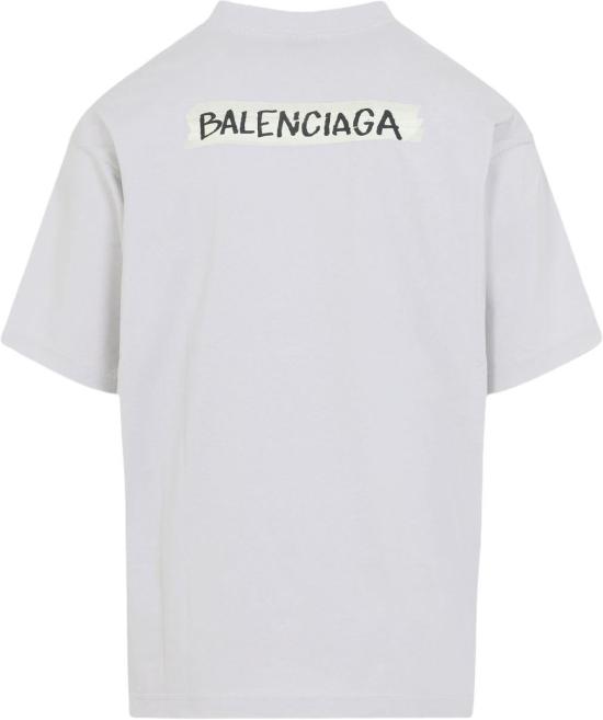 26SS 발렌시아가 마스킹 테이프 티셔츠 미디움 핏 764235TTVL69012DIRTYWHITE DIVERS - BALENCIAGA