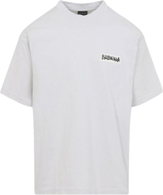 26SS 발렌시아가 마스킹 테이프 티셔츠 미디움 핏 764235TTVL69012DIRTYWHITE DIVERS - BALENCIAGA