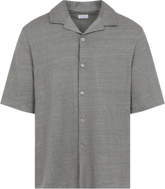 26SS 브루넬로 쿠치넬리 반팔 셔츠 MR8276684C693KHAKI DIVERS - BRUNELLO CUCINELLI