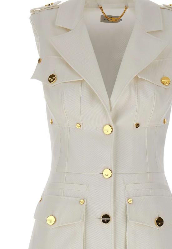 26SS 엘리자베타프랜치 숏 원피스 AB92861E3 360 WHITE - ELISABETTA FRANCHI