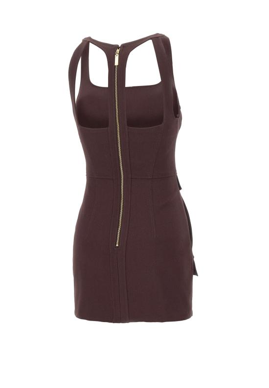 26SS 엘리자베타프랜치 숏 원피스 AB96962E2 644 BROWN - ELISABETTA FRANCHI