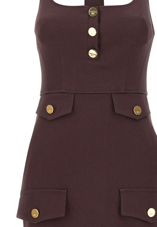26SS 엘리자베타프랜치 숏 원피스 AB96962E2 644 BROWN - ELISABETTA FRANCHI