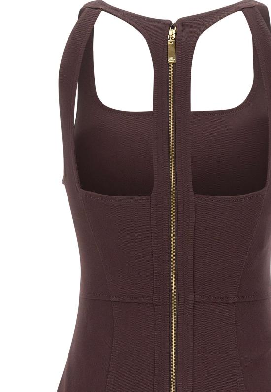 26SS 엘리자베타프랜치 숏 원피스 AB96962E2 644 BROWN - ELISABETTA FRANCHI