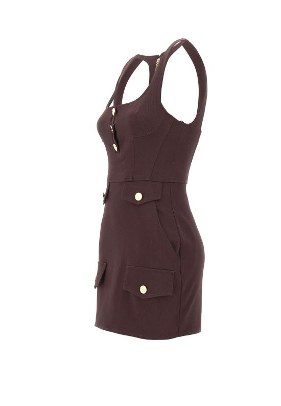 26SS 엘리자베타프랜치 숏 원피스 AB96962E2 644 BROWN - ELISABETTA FRANCHI