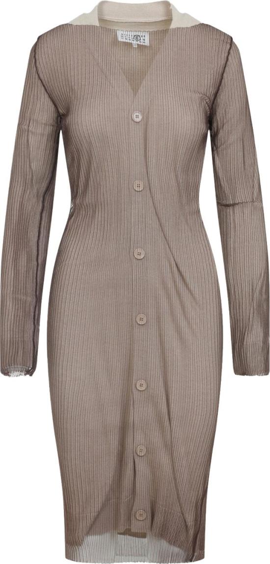 25FW 마르지엘라 미디 원피스 S62HP0033M13191961BEIGEBROWN DIVERS - MAISON MARGIELA