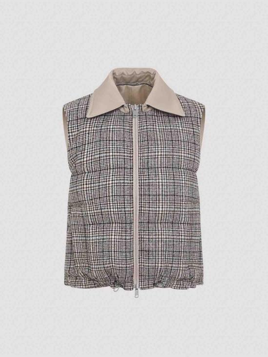25FW 브루넬로 쿠치넬리 패딩 조끼 ML5977142PC631 Brown - BRUNELLO CUCINELLI