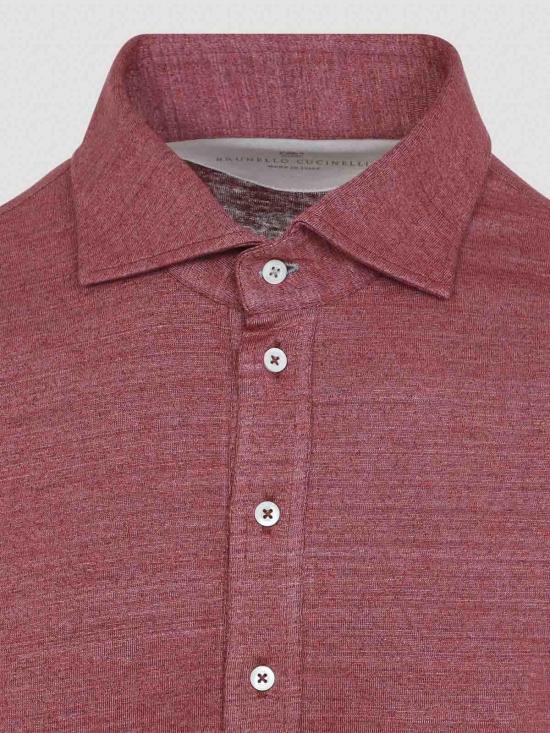 26SS 브루넬로 쿠치넬리 폴로 티셔츠 MR8273914C695 Red - BRUNELLO CUCINELLI