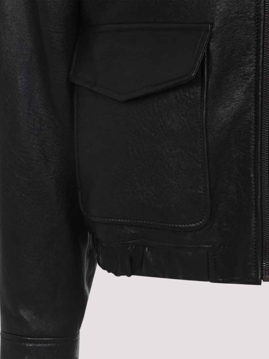 26SS 생로랑 버블 램스킨 쇼트 재킷 859948YCNF21000 Black - SAINT LAURENT