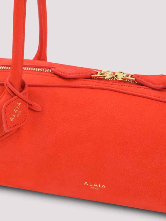 26SS 알라이아 르 테켈 미디움 레더 숄더백 AA1S06033CA214A50 Orange - ALAIA