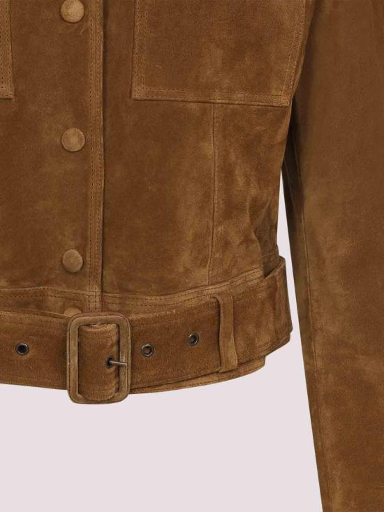 26SS 생로랑 무스탕 860867YC2AY2104 Brown - SAINT LAURENT