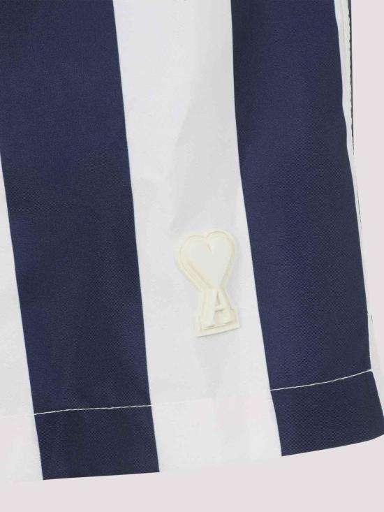 26SS 아미 롱 스트라이프 스윔수트 HBW316AW0027 White - AMI