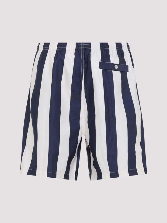 26SS 아미 롱 스트라이프 스윔수트 HBW316AW0027 White - AMI