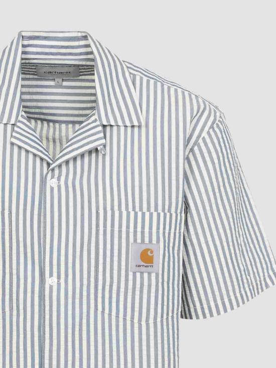 26SS 칼하트 WIP 숏슬리브 레벨 셔츠 레벨 스트라이프 I0362033K5XX03 - CARHARTT