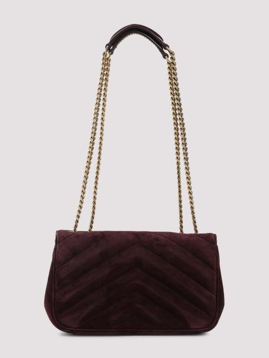26SS 생로랑 루루 스몰 마틀라세 스웨이드 숄더백 801437AAEY66766 Burgundy - SAINT LAURENT