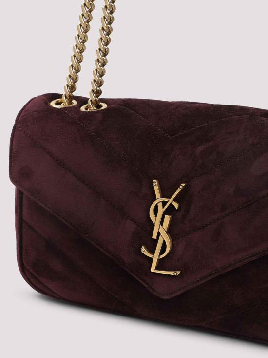 26SS 생로랑 루루 스몰 마틀라세 스웨이드 숄더백 801437AAEY66766 Burgundy - SAINT LAURENT