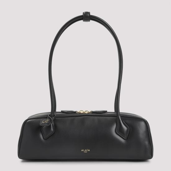 26SS 알라이아 르 테켈 미디움 레더 숄더백 AA1S06033I152 999 BLACK DOM - ALAIA