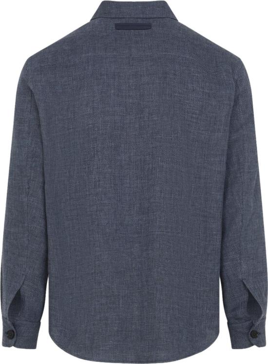 26SS 에르메네질도제냐 긴팔 셔츠 UHV75A3SOT52B07BLUESCURO DIVERS - ERMENEGILDO ZEGNA