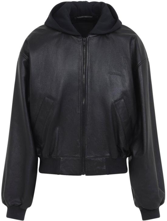 26SS 발렌시아가 가죽 자켓 869697TUS061000BLACK DIVERS