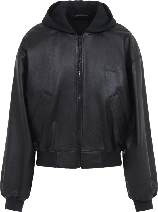 26SS 발렌시아가 가죽 자켓 869697TUS061000BLACK DIVERS - BALENCIAGA