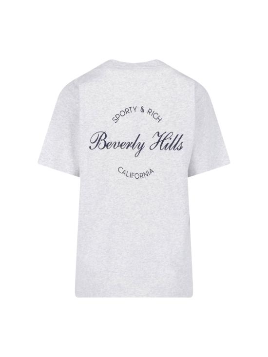 26SS 스포티앤리치 반팔 티셔츠 TO11976257GY03 HEATHER GRAY NAVY Grey - SPORTY & RICH