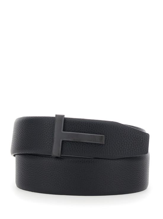 26FW 톰포드 그레인 레더 T 아이콘 벨트 TB178LCL236LNAA Black