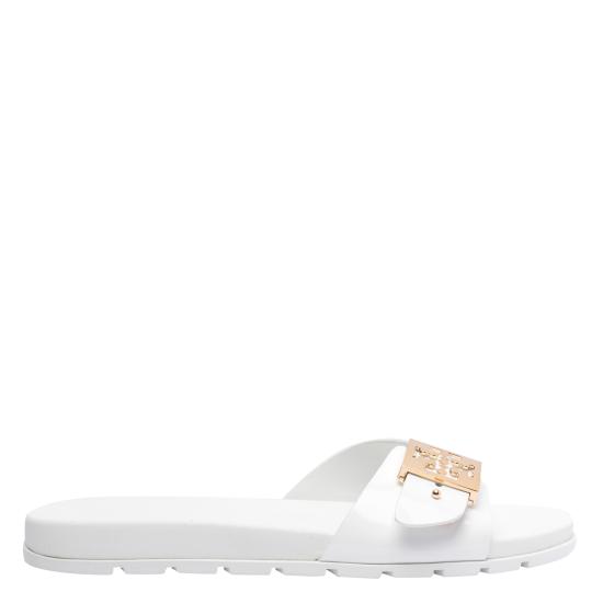 26FW 토리버치 버클 슬라이드 157872 100 White