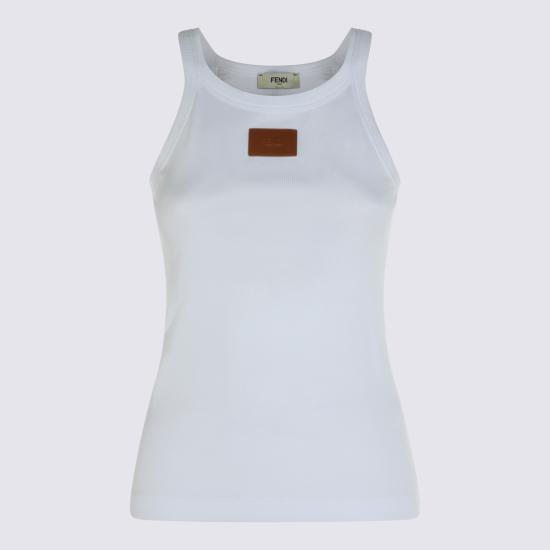 26FW 펜디 민소매 티셔츠 FS7966 AW87F0ZNM Bianco