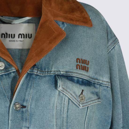 26FW 미우미우 데님 자켓 GWB313SOOO 196YF0013 Azzurro - MIU MIU