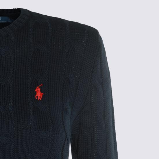26FW 폴로 랄프로렌 포니 로고 피마코튼 케이블 니트 스웨터 211971869 008 Navy - POLO RALPH LAUREN