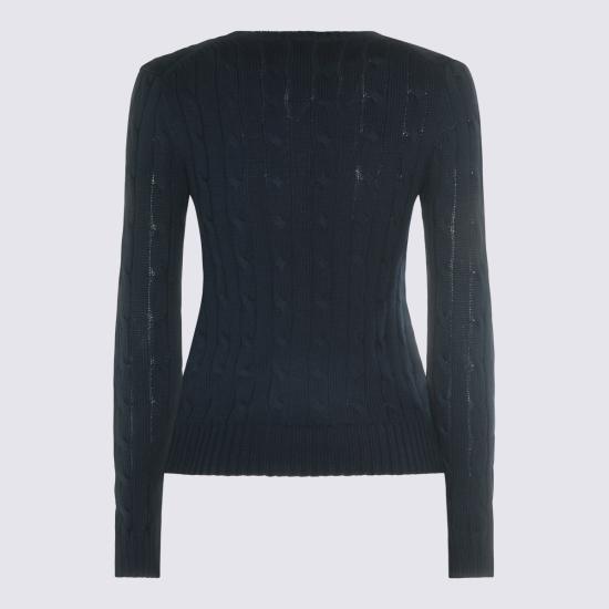 26FW 폴로 랄프로렌 포니 로고 피마코튼 케이블 니트 스웨터 211971869 008 Navy - POLO RALPH LAUREN