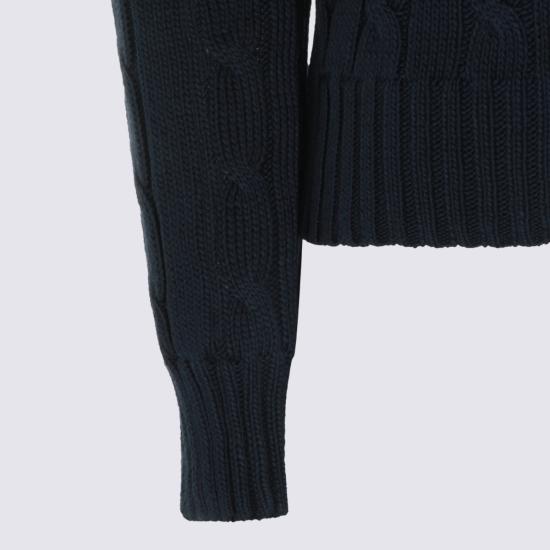 26FW 폴로 랄프로렌 포니 로고 피마코튼 케이블 니트 스웨터 211971869 008 Navy - POLO RALPH LAUREN