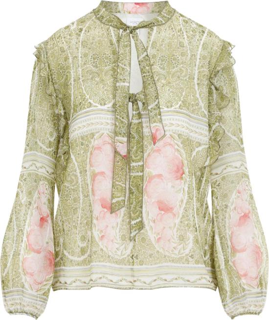 26FW 지암바티스타 발리 블라우스 24FWPVCL113345PRIP045GREENROSE DIVERS - GIAMBATTISTA VALLI
