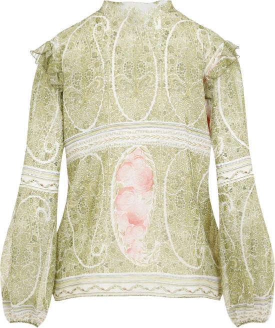 26FW 지암바티스타 발리 블라우스 24FWPVCL113345PRIP045GREENROSE DIVERS - GIAMBATTISTA VALLI