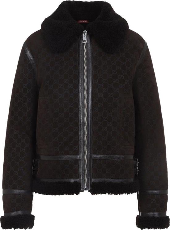 25FW 구찌 프린트 스웨이드 쉐어링 자켓 835526XSAGB2037ESPRESSO DIVERS - GUCCI