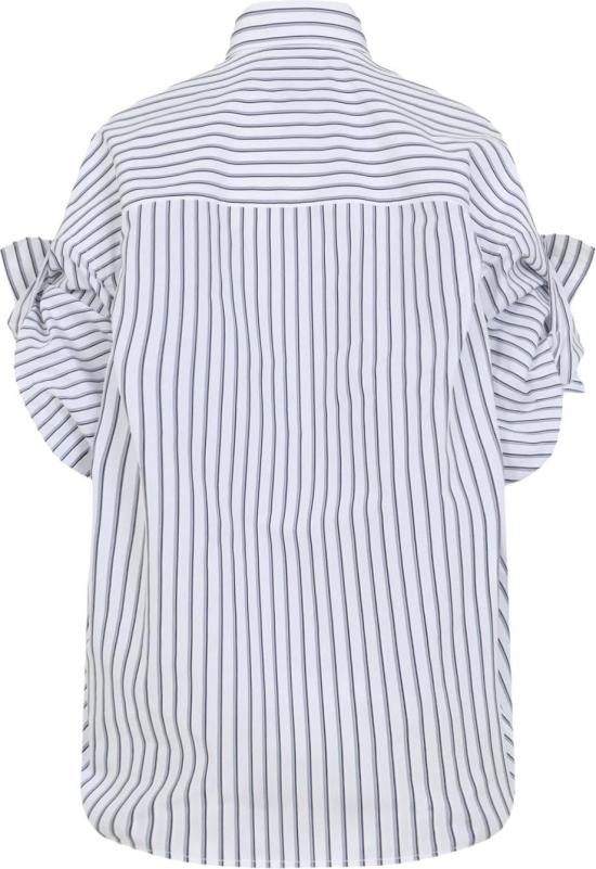 26SS 발렌시아가 턱드 슬리브 셔츠 857833TTM339086WHITEBLUE DIVERS - BALENCIAGA
