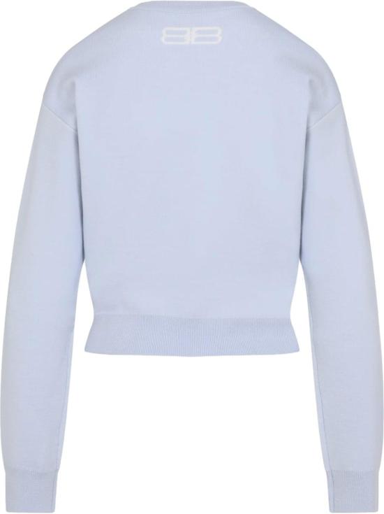 25FW 발렌시아가 로고 인타르시아 스웨터 850046T17609076LIGHTBLUELATTE DIVERS - BALENCIAGA