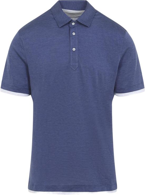 26SS 브루넬로 쿠치넬리 저지 폴로 셔츠 MR8333966CTA27DENIM DIVERS - BRUNELLO CUCINELLI