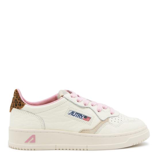26FW 오트리 메달리스트 로우 레더 스니커즈 AULW NZ01 ELE SUEDE WHT LEOPRINT