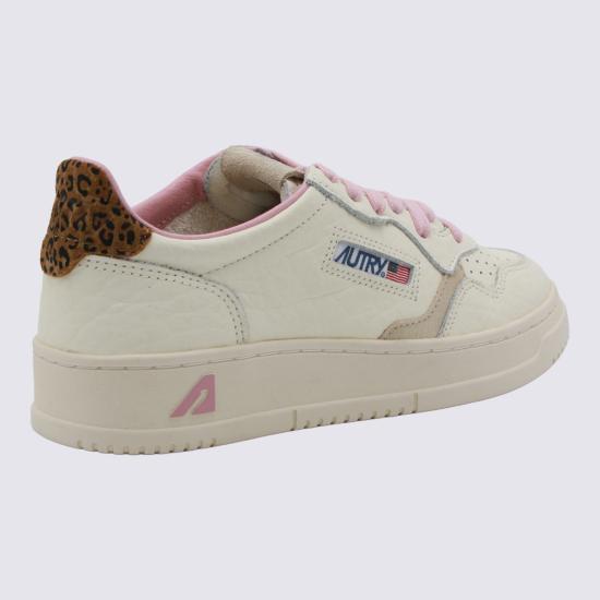 26FW 오트리 메달리스트 로우 레더 스니커즈 AULW NZ01 ELE SUEDE WHT LEOPRINT - AUTRY
